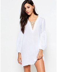Motel Bray Beach Dress With Lace Up Front