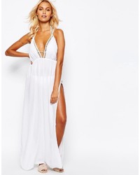 Asos Lattice V Neck Maxi Beach Dress