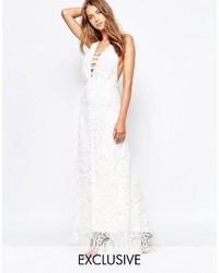 White Sand Fiji Lace Maxi Dress With Strap Detailed Front