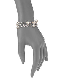 Adriana Orsini Caged Three Strand Faux Pearl Bracelet