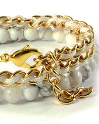 Domo Beads 5050 Chain Wrap Bracelet White Howlite
