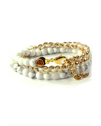 Domo Beads 5050 Chain Wrap Bracelet White Howlite