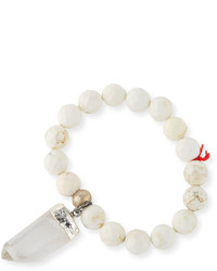 Lead White Turquoise Beaded Crystal Bracelet