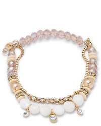 Lonna Lilly White Agate Mixed Bead Stretch Bracelet
