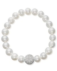Macy's Pearl Bracelet Cultured Freshwater Pearl And Crystal Bead Bracelet