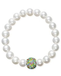 Macy's Pearl Bracelet Cultured Freshwater Pearl And Multicolor Crystal Bead Bracelet