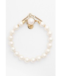 Majorica 8mm Single Row Pearl Bracelet White Gold