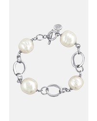 Majorica Baroque Pearl Link Bracelet Silver