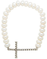Honora Style Sterling Silver Freshwater Pearl Cross Bracelet