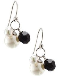 Majorica Sterling Silver Pearl Crystal Bead Drop Earrings