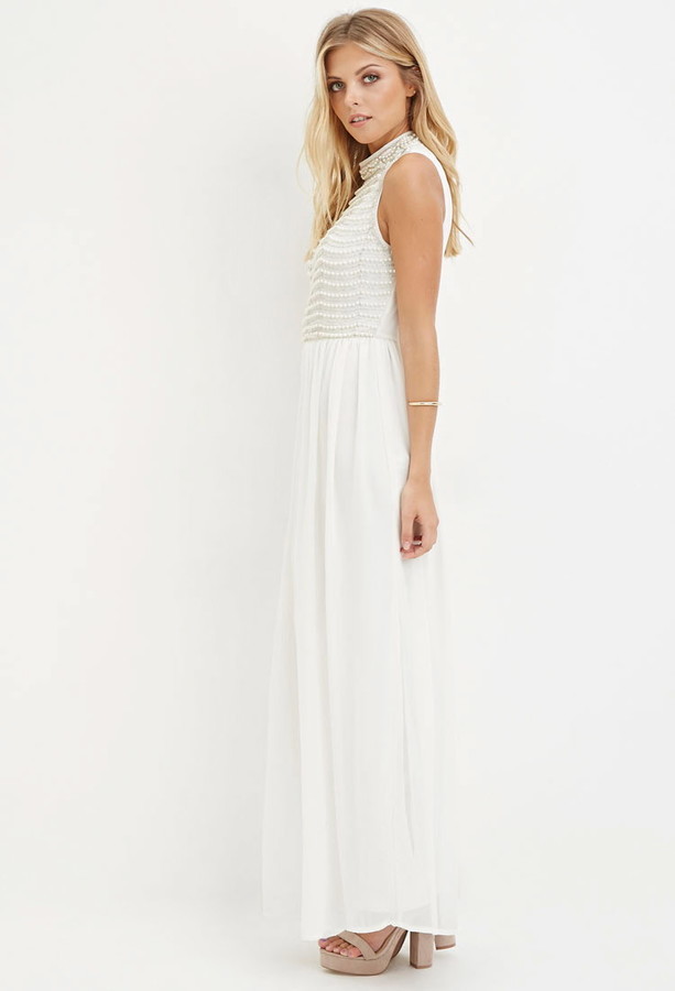 forever 21 white long dress