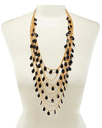Dillards Tailored Multi Row Faceted Bead Necklace