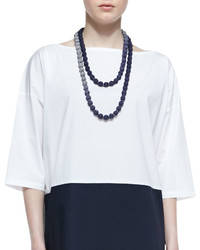 Eileen Fisher Mini Striped Beaded Necklace