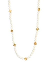 Chan Luu White Opal Beaded Long Necklace
