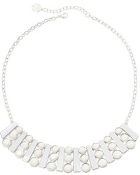 Liz Claiborne White Silver Tone Collar Necklace