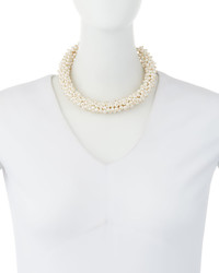 Kenneth Jay Lane Simulated Pearl Choker Necklace