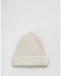 Pieces Fisherman Knit Beanie In White