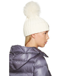 Moncler Ivory Wool Beanie