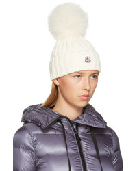 Moncler Ivory Wool Beanie