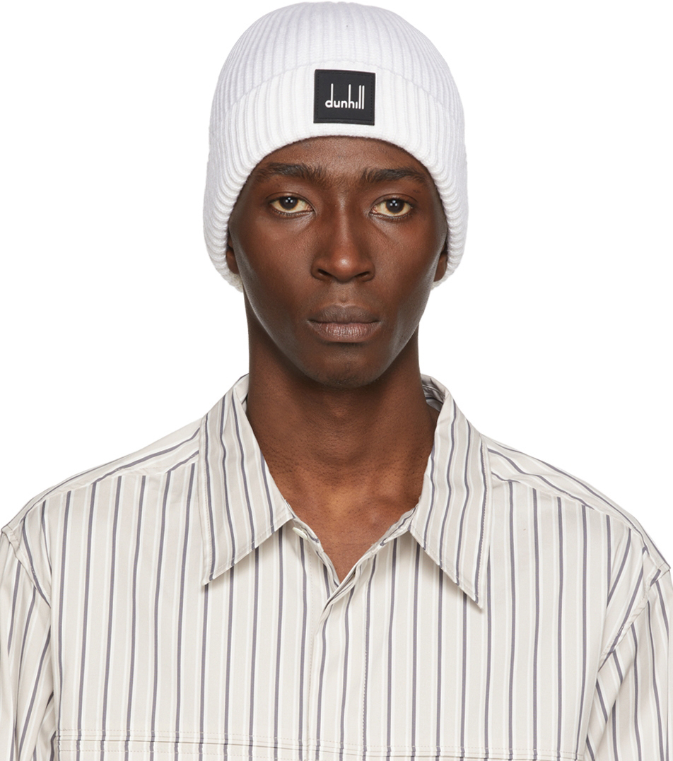 Dunhill Off White Legacy Beanie, $295 | SSENSE | Lookastic