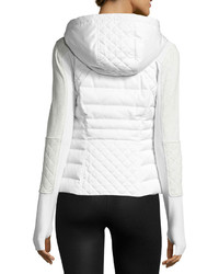 Blanc Noir 3 In 1 Satin Packable Moto Jacket Vest White