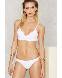 Nasty Gal Alina Mix Match Plunging Bikini Top White