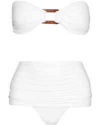 Melissa Odabash Antibes Ruched Bandeau Bikini White