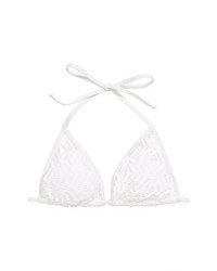 Becca Crochet Triangle Bikini Top White D