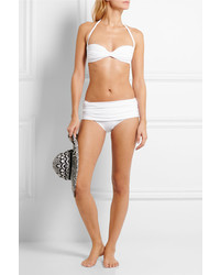 Norma Kamali Bill Ruched Halterneck Bikini Top White