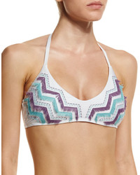 Luxe by Lisa Vogel Birds Of A Feather Halter Swim Top White