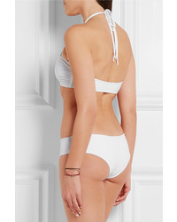 Mikoh Lanikai Macram Paneled Halterneck Bikini Top White