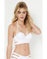 Lee Lani The Rio Bustier Bikini Top In White Xs L
