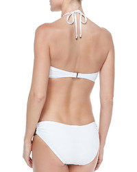 Michael Kors Michl Kors Draped Jersey Bandeau Bikini Two Piece White