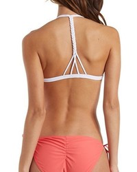 Charlotte Russe Mix Match Braided T Back Bikini Top
