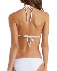 Charlotte Russe Mix Match Double Strap Halter Bikini Top