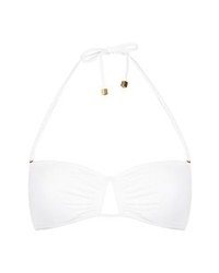 Topshop Cutout Bandeau Bikini Top White 8