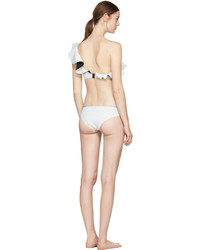 Lisa Marie Fernandez White Arden Flounce Bikini