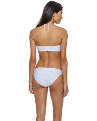 Shoshanna White Diamond Burnout Bikini Top