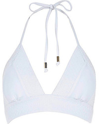 River Island White Triangle Halter Neck Bikini Top