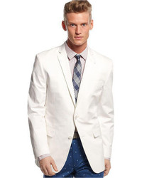 Bar Iii Carnaby Collection White Cotton Sport Coat Slim Fit