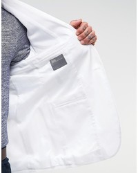 Asos Brand Skinny Blazer In Cotton In White