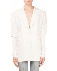 Magda Butrym Bre Button Front Fitted Sleeve Blazer With Pearlescent Cuffs