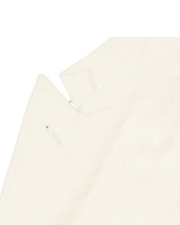 Ermenegildo Zegna Ivory Slim Fit Silk And Cotton Blend Hopsack Jacket