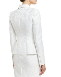 Michael Kors Michl Kors Collection Floral Jacquard Structured Blazer White