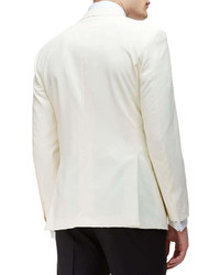 Brioni One Button Peaked Lapel Dinner Jacket Ivory