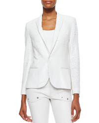 Zadig & Voltaire Sequined Snap Front Blazer White