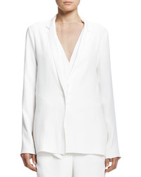 Lanvin Soft Jacket With Grosgrain Snap White