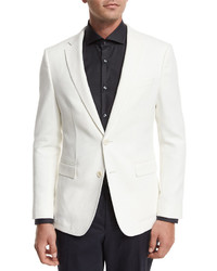 BOSS Textured Two Button Sport Coat White