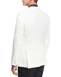 BOSS Textured Two Button Sport Coat White