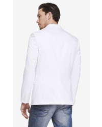 Express White Cotton Linen Blazer